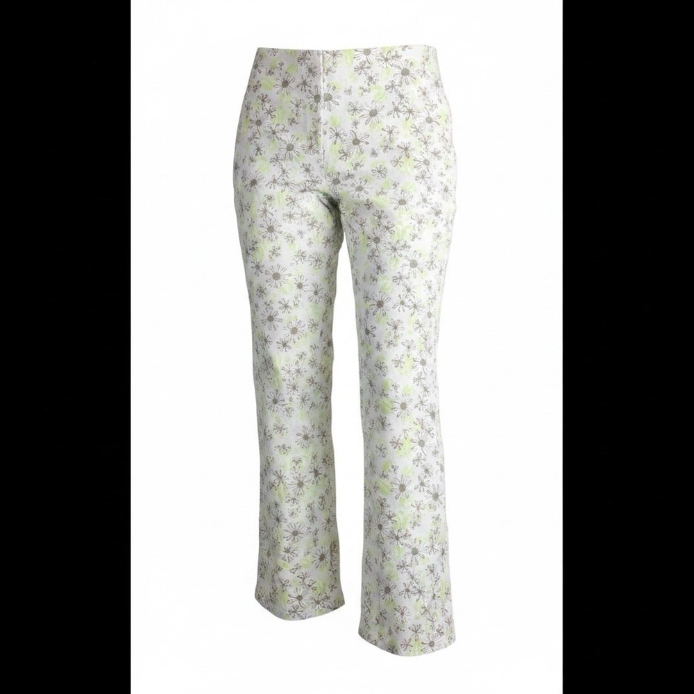 Duck Head Cropped Capri Pants Womens 6 Multicolor Floral Daisy Stretch Straight